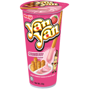 Meiji Yan Yan Strawberry Creme Biscuit Dipping Snack - 1.76oz (50g)